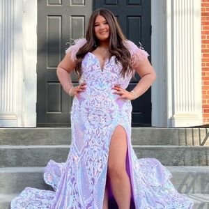 Elegant Lavender Sequin Gown